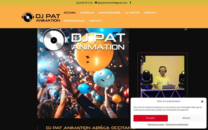 Kuvakaappaus sivustosta djpatanimation.fr