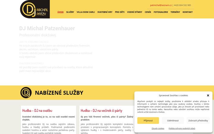 Snímek obrazovky djpatzy.cz