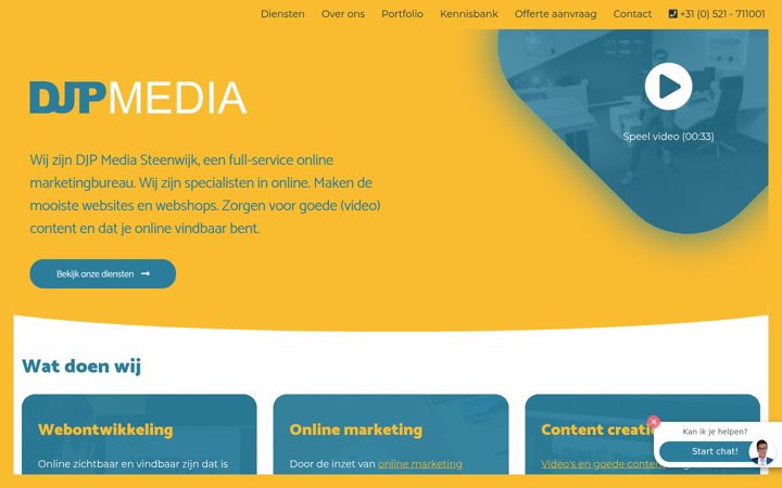 Snimka zaslona za djpmedia.nl