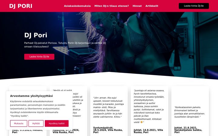 Screenshot di djpori.fi