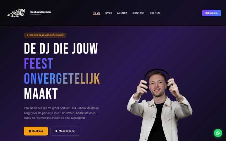 Kuvakaappaus sivustosta djrobbinmaatman.nl