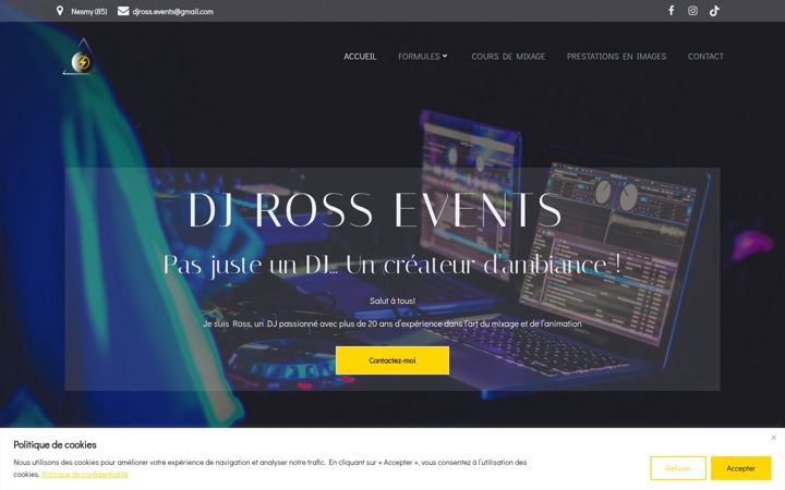 Captura de pantalla de djrossevents.fr