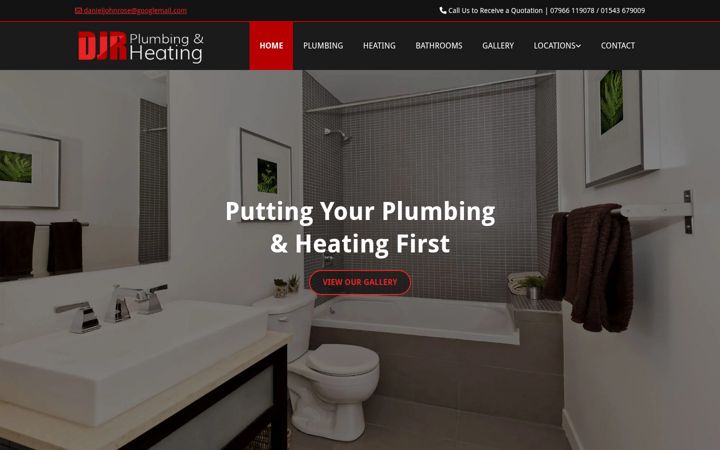 Kuvakaappaus sivustosta djrplumbingandheating.co.uk