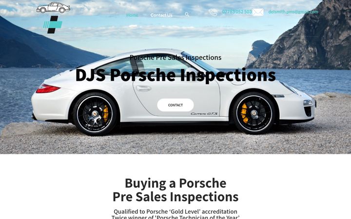 Kuvakaappaus sivustosta djs-porsche-inspections.co.uk
