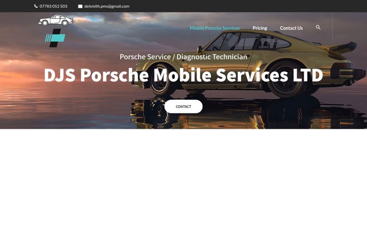 Kuvakaappaus sivustosta djs-porsche-services.co.uk