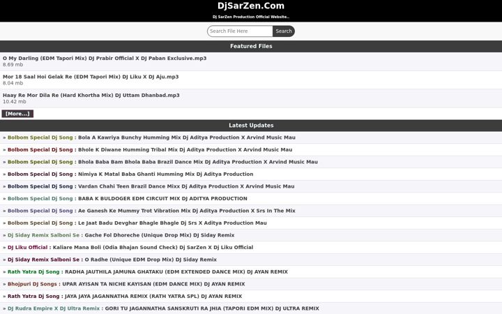 Screenshot του djsarzen.com