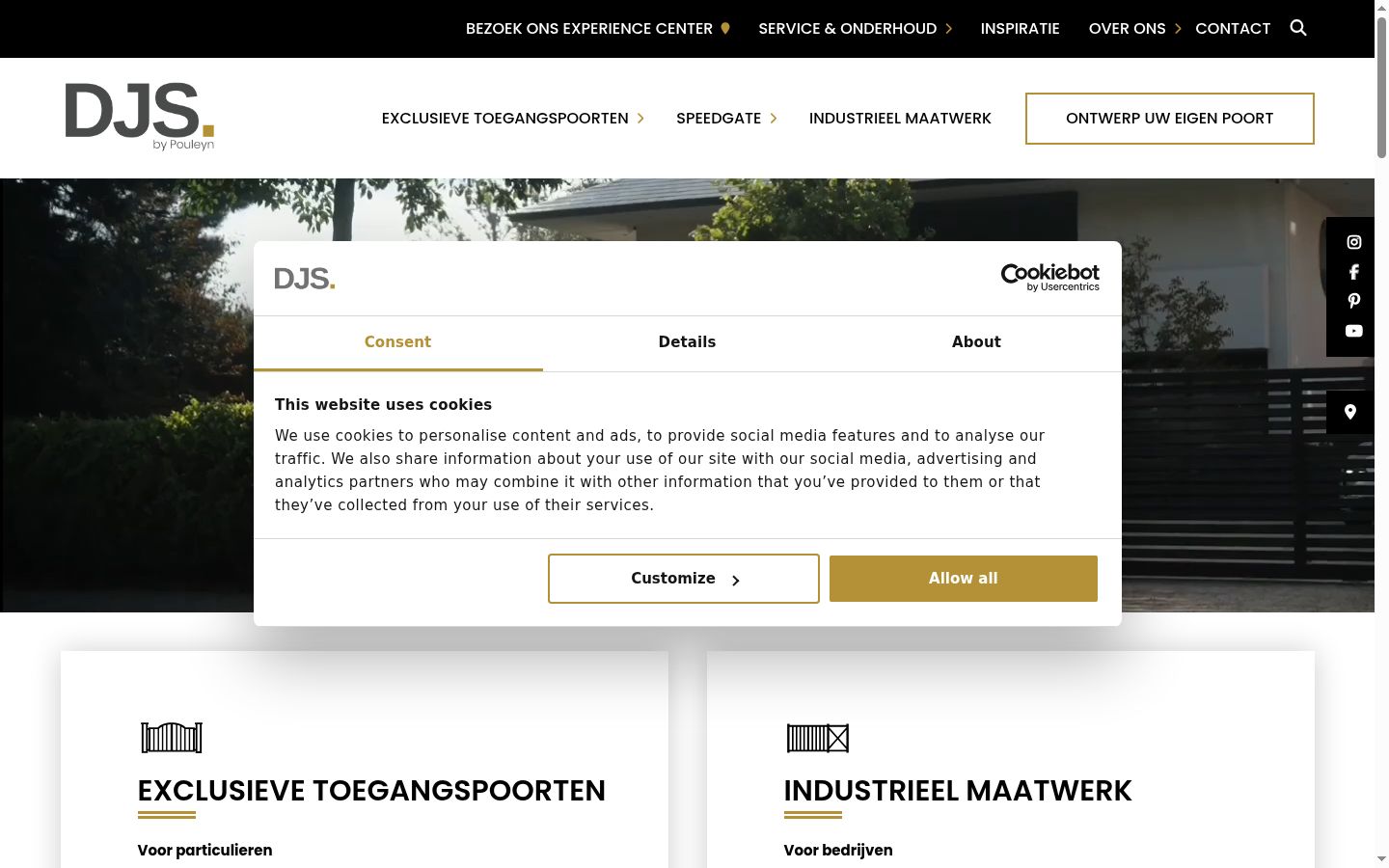 Screenshot des Einwilligungsbanners vor jeglicher Interaktion