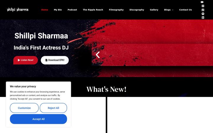 Screenshot of djshilpisharma.com
