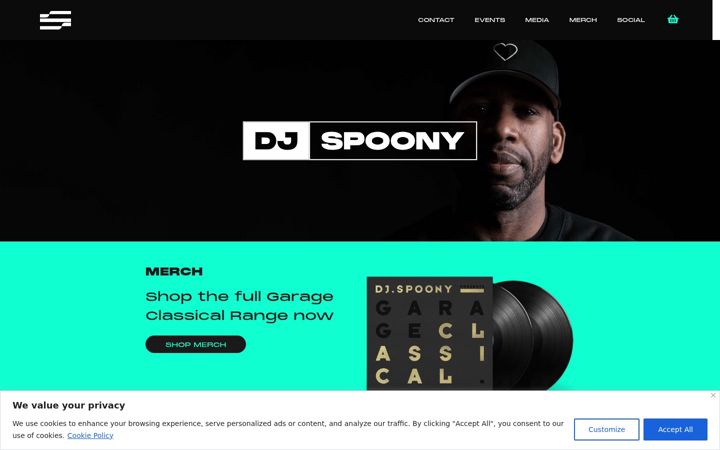 Screenshot of djspoony.com