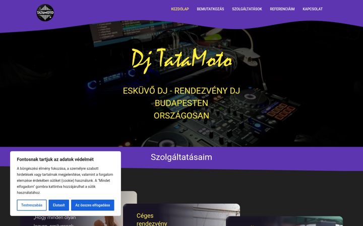 Screenshot of djtatamoto.hu
