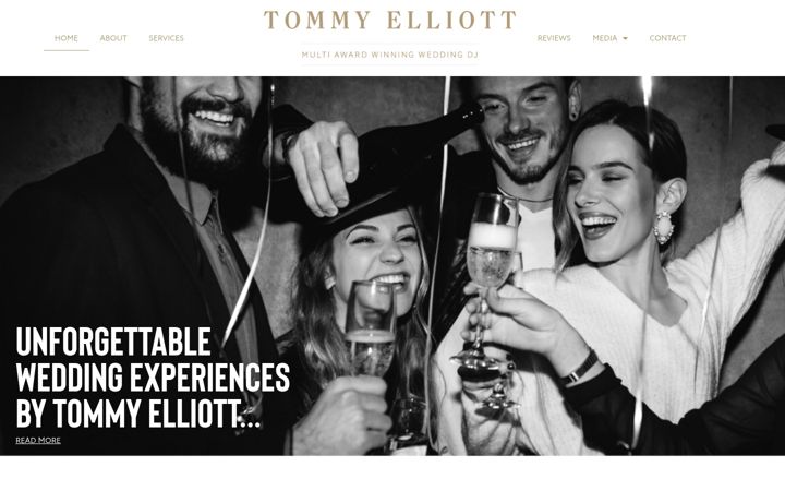 Screenshot of djtommyelliott.com
