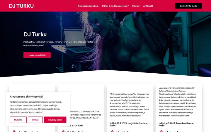 Screenshot di djturku.fi