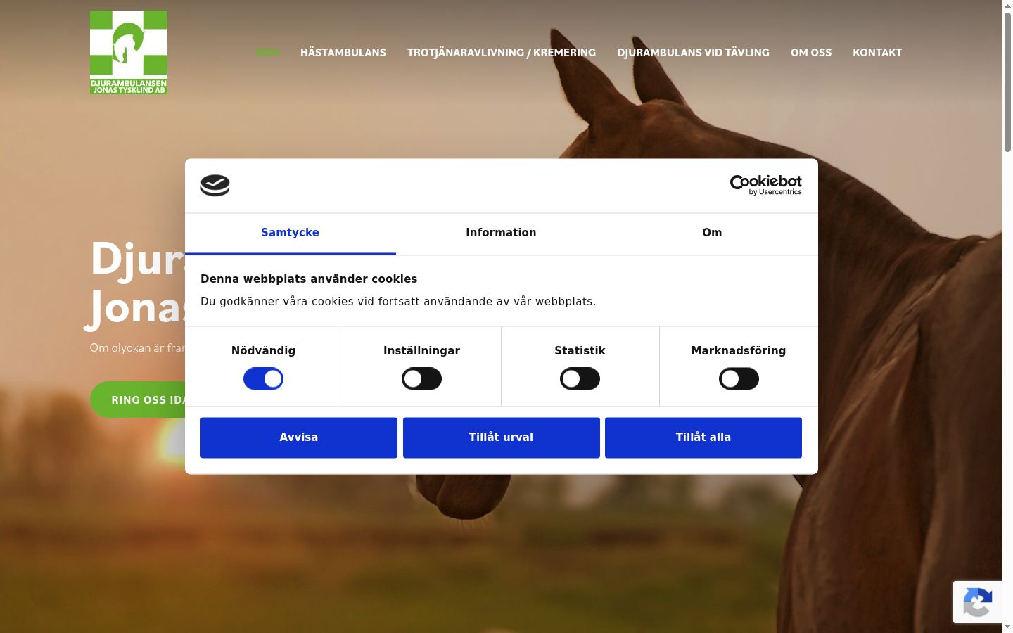 Screenshot del banner di consenso mostrato prima di qualsiasi interazione