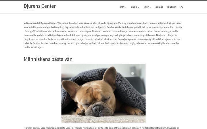 Snímek obrazovky djurenscenter.se