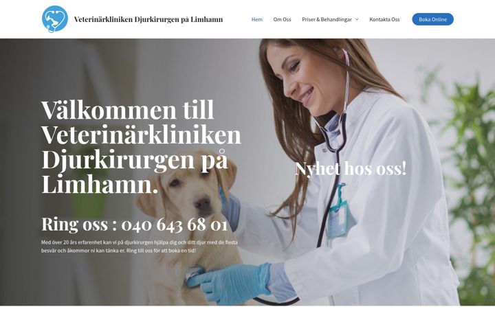 Snímek obrazovky djurkirurgen.se