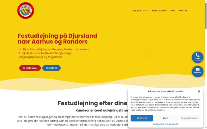 Captura de ecrã de djurs-festudlejning.dk