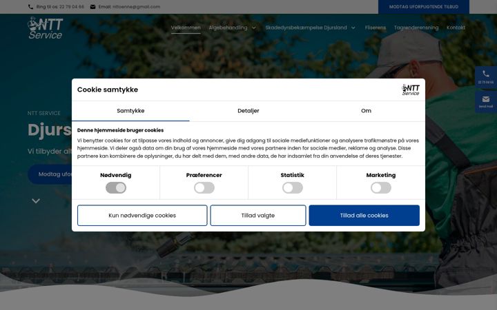 Captura de ecrã de djursalgebehandling.dk