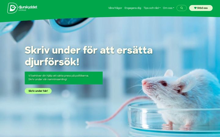 Snímek obrazovky djurskyddet.se