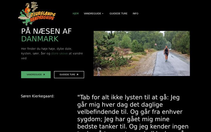 Captura de ecrã de djurslandsvandreguide.dk