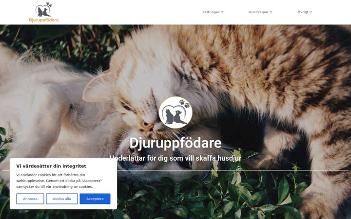 Snímek obrazovky djuruppfodare.se