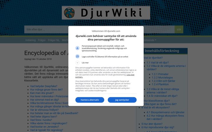 Screenshot of djurwiki.com