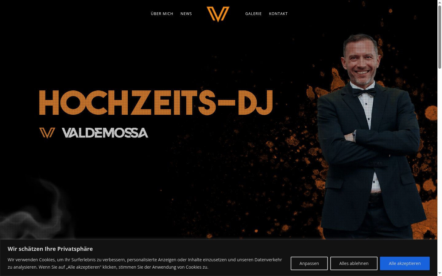 Screenshot del banner di consenso mostrato prima di qualsiasi interazione