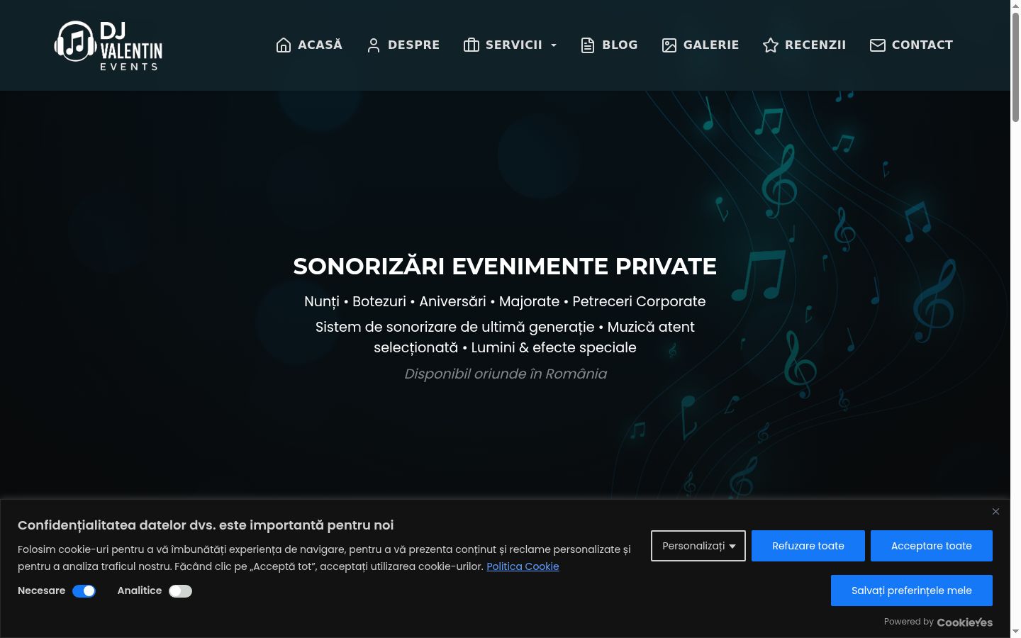 Sutikimo reklamjuostės, rodytos prieš bet kokią sąveiką, ekrano kopija