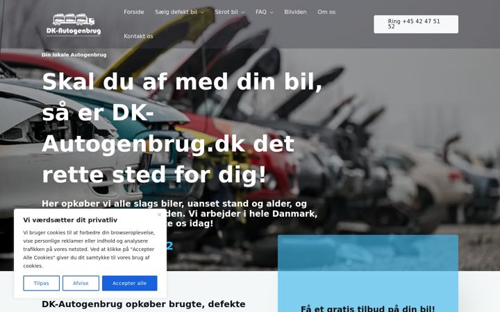 Captura de ecrã de dk-autogenbrug.dk