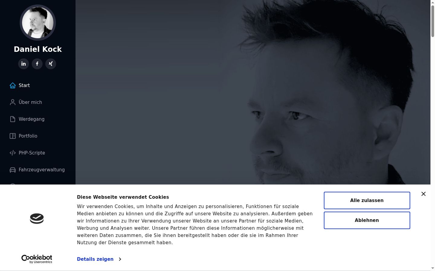 Captura de pantalla del banner de consentimiento mostrado antes de cualquier interacción