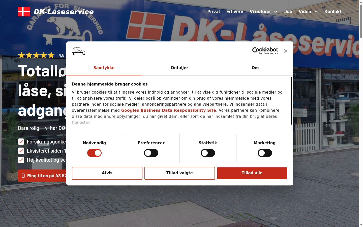 Screenshot of the consent banner shown before any interaction