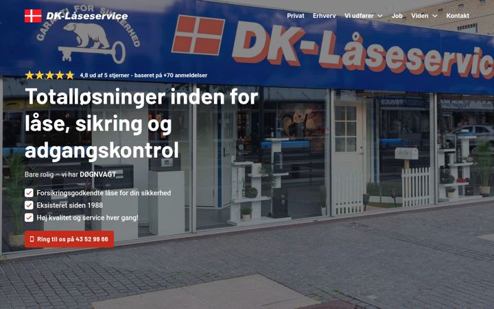 Screenshot of dk-laaseservice.dk