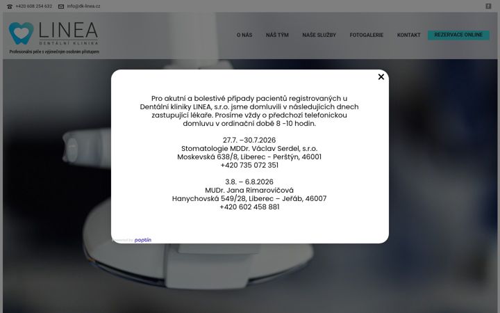 Snímek obrazovky dk-linea.cz