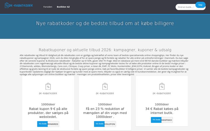 Screenshot of dk-rabatkoder.com