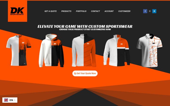Screenshot of dk-sportswear.com