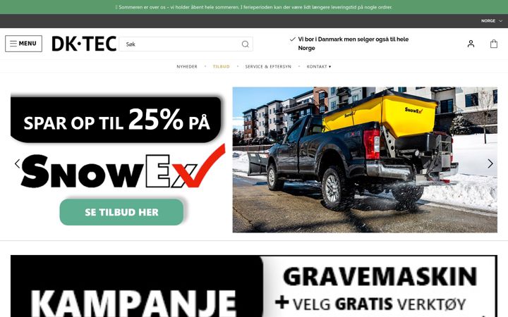 Екранна снимка на dk-tec.no