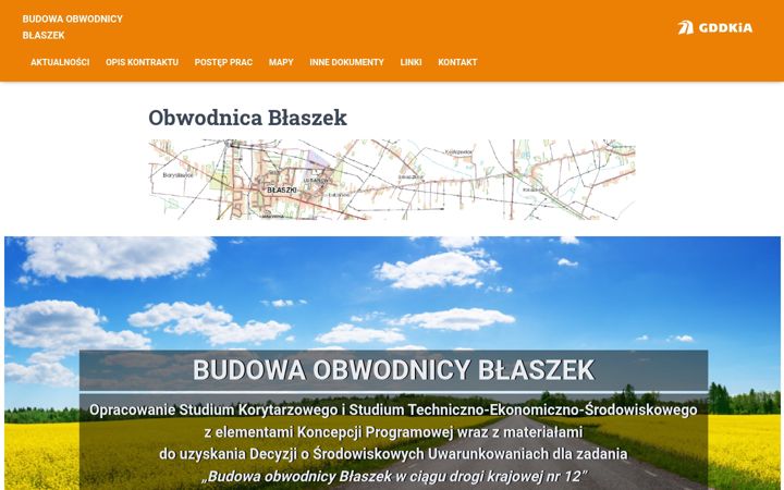 Kuvakaappaus sivustosta dk12-obwodnicablaszek.pl