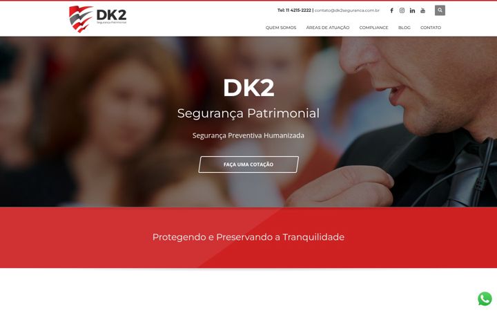 Screenshot stránky dk2seguranca.com.br