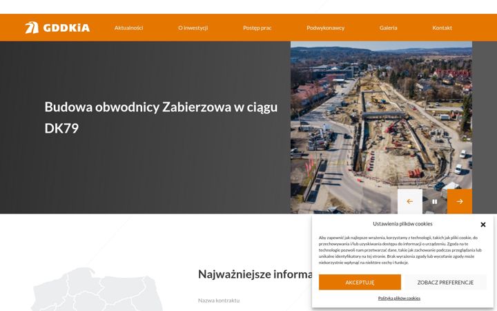 Kuvakaappaus sivustosta dk79obwodnicazabierzowa.pl