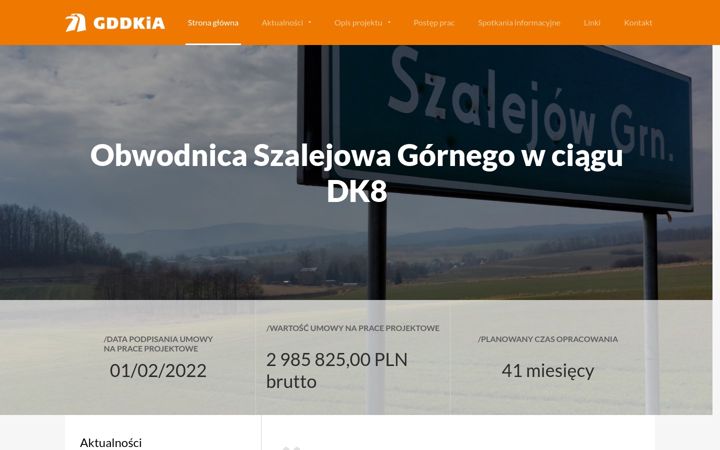 Kuvakaappaus sivustosta dk8obwodnicaszalejowa.pl