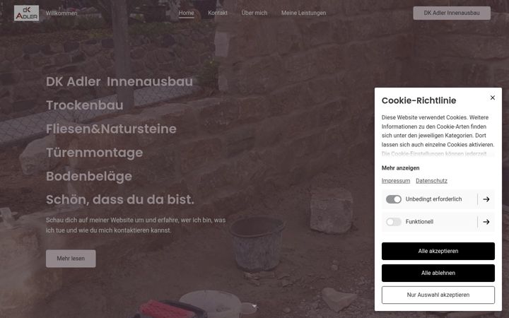 Screenshot of dkadler-innenausbau.de