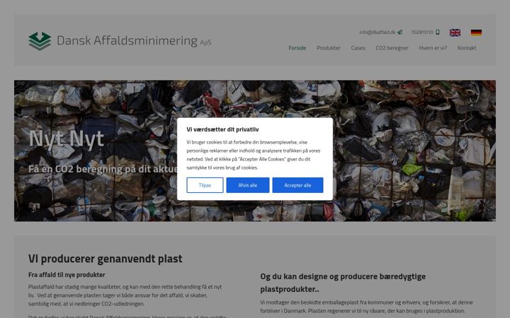 Kuvakaappaus sivustosta dkaffald.dk