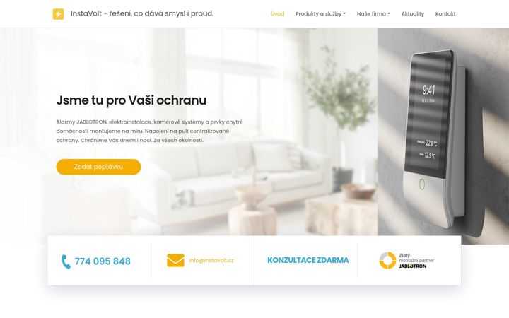 Snímek obrazovky dkalarm.cz