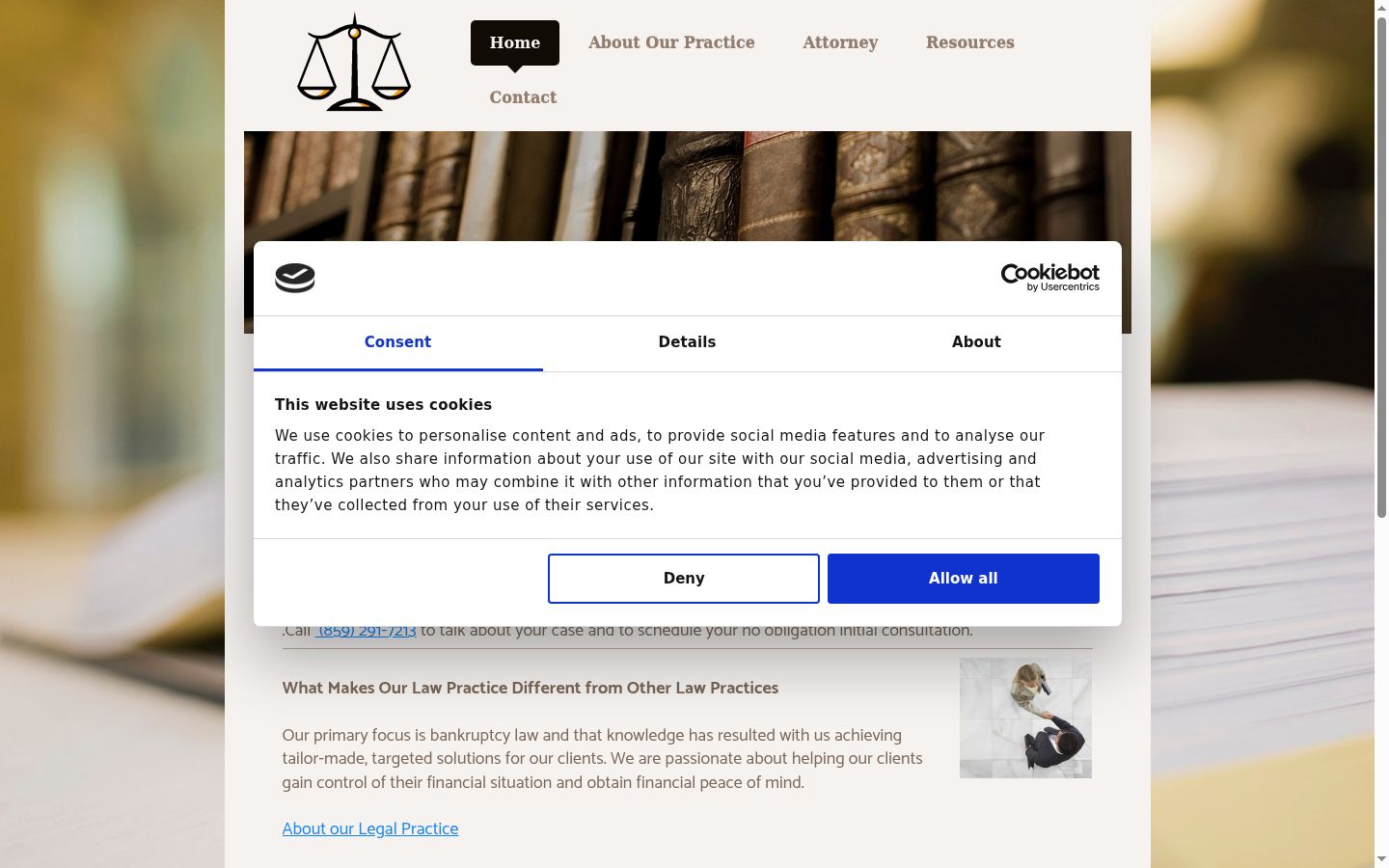 Screenshot del banner di consenso mostrato prima di qualsiasi interazione