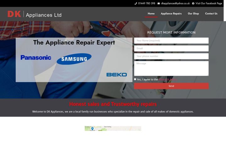 Snímek obrazovky dkappliances.co.uk