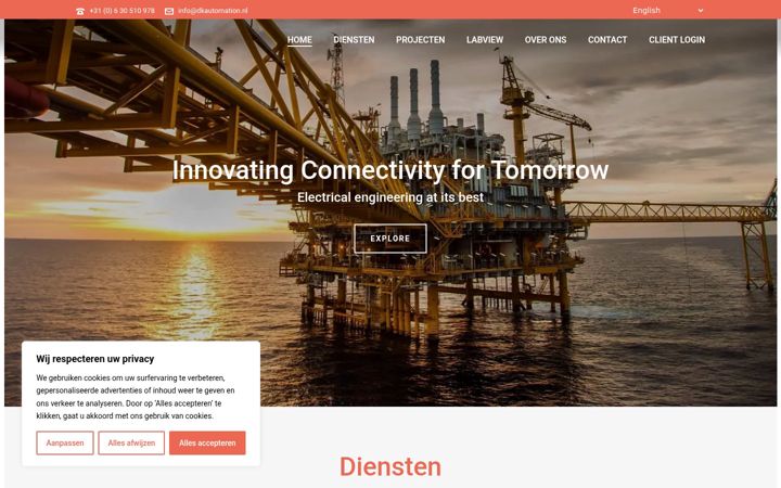 Snimka zaslona za dkautomation.nl