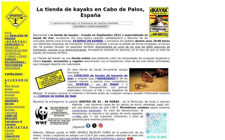 Screenshot of dkayak.com
