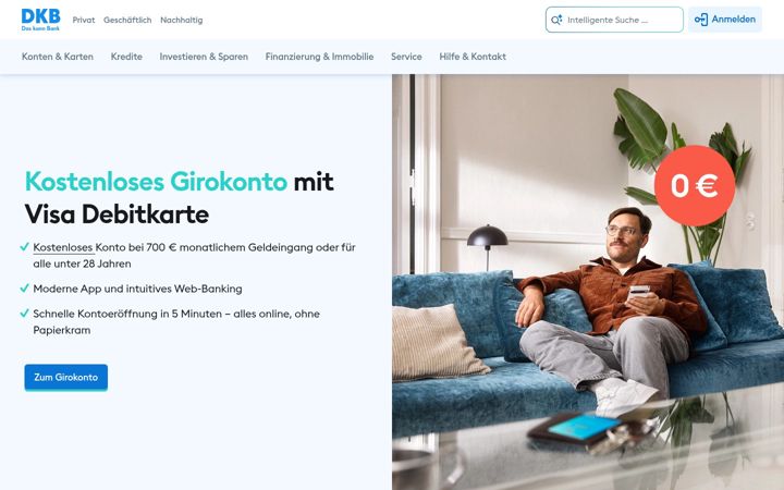 Ekrānuzņēmums no dkb.de