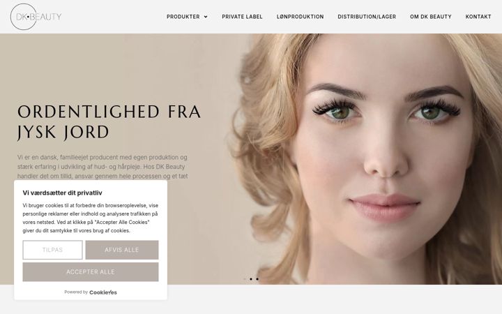 Kuvakaappaus sivustosta dkbeauty.dk