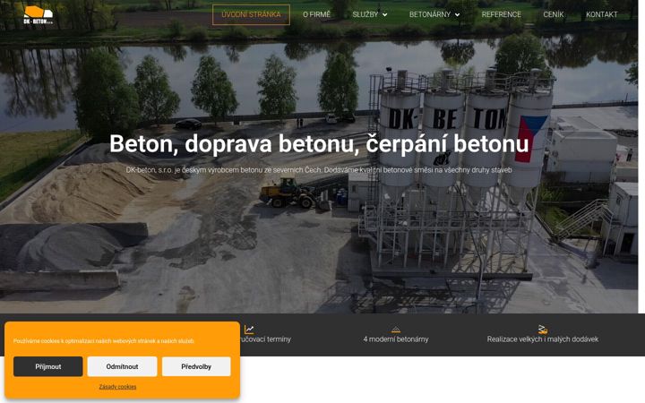 Snímek obrazovky dkbeton.cz
