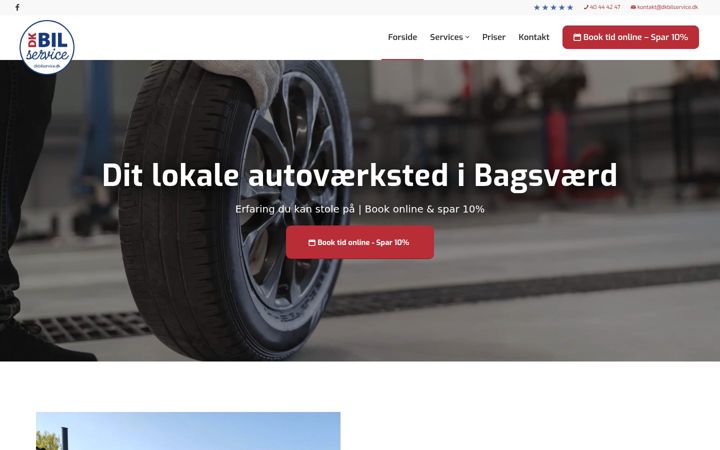 Kuvakaappaus sivustosta dkbilservice.dk